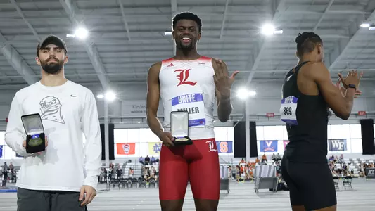 Cameron Miller wins the 200m title at the ACC Indoor Championships