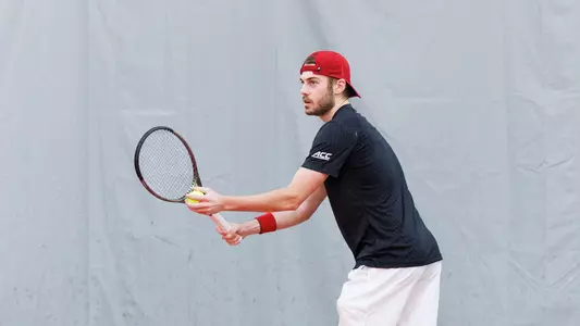 Fabien Salle prepares to serve the ball