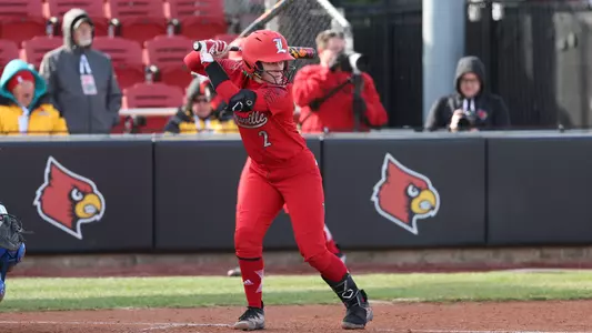 Sarah Gordon at the plate against Pitt