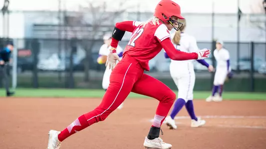 Daisy Hess runs the bases against Pitt