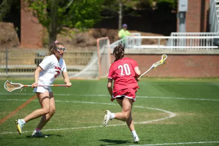 Allegra Catalano goes to goal against Clemson