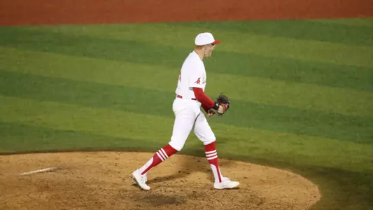Riley Phillips celebrating against Boston College.