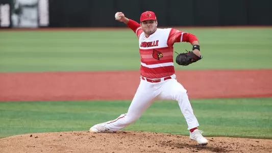 Carson Liggett pitching against Boston College.