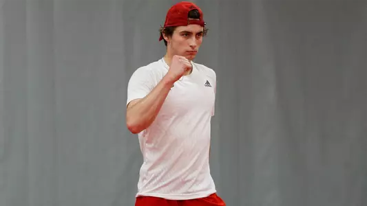 Will Mayew celebrates a point against Belmont