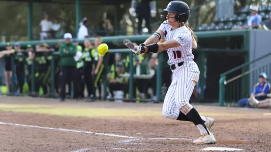 Chelsea Mack gets a hit against USF