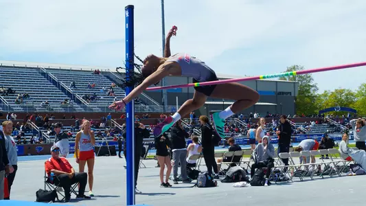 Soledad Jean competes in the women's high jump at the Jim Green Invitational.