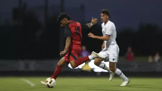 Ethan Subachan takes a shot against Notre Dame.