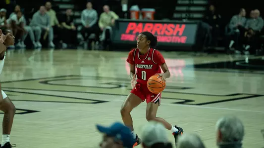 Izlea Arenas dribbles versus Wake Forest