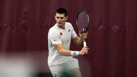Andre Steinbach approaches the ball at Harvard on February 9, 2025