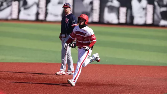 Alex Alicea after a home run against St. John's