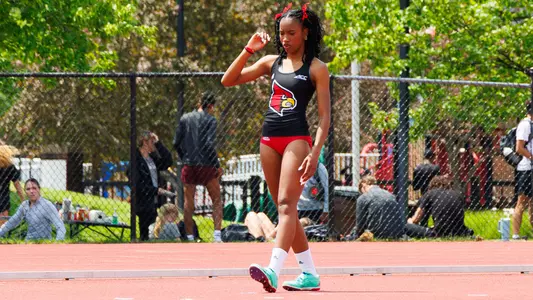 Soledad Jean competes in the high jump at the 2025 Clark Wood Invitational