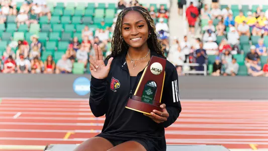 Synclair Savage wins the women's long jump at the 2025 NCAA Outdoor Championships.