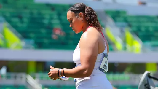 Jayden Ulrich steps into the discus ring at the 2025 NCAA Outdoor Championships.