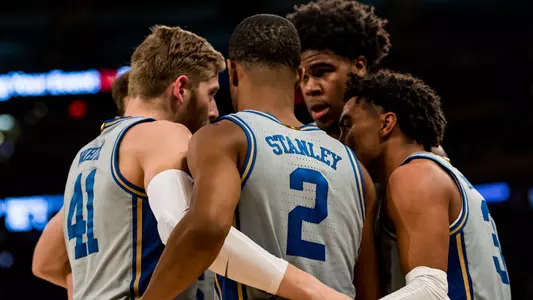 Duke men's basketball team huddle