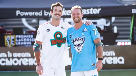 Brad Smith and Cade Van Raaphorst Take a Picture Following a PLL Game
