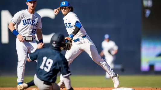 Junior Ethan Murray turning a double play