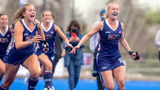 Leah Crouse celebrates after qualifying for world cup.