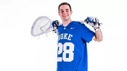 Duke Men’s Lacrosse in studio. Durham, NC. January 22, 2021 - Reagan Lunn / Duke Athletics