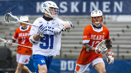 Duke Men’s Lacrosse takes on the Mercer University Bears at Koskinen Stadium in Durham, North Carolina on February 13, 2021.