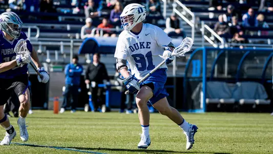Duke Men's Lacrosse takes on Furman University at Koskinen Stadium in Durham, NC.- March 1, 2020