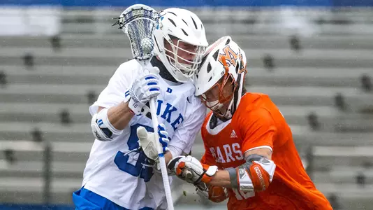 Duke Men’s Lacrosse takes on the Mercer University Bears at Koskinen Stadium in Durham, North Carolina on February 13, 2021.