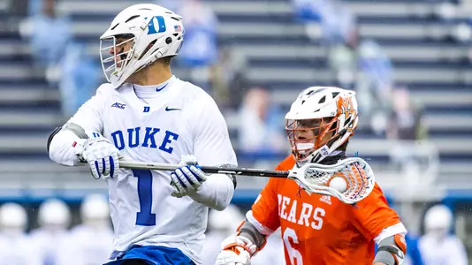 Duke Men’s Lacrosse takes on the Mercer University Bears at Koskinen Stadium in Durham, North Carolina on February 13, 2021.