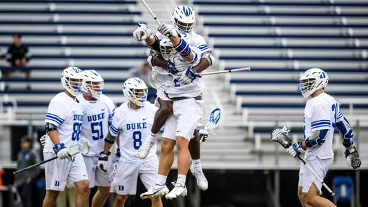 Andrew McAdorey and Nakeie Montgomery Celebrate against Delaware