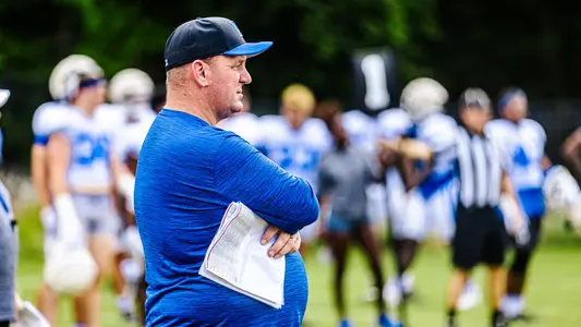 Head football coach Mike Elko evaluates Duke's practice