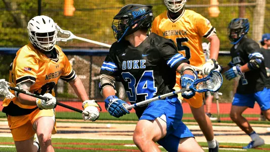 Brennan O'Neill takes a shot against Merrimack