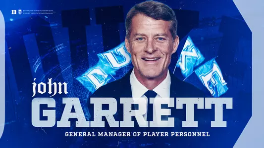 Duke head football coach Manny Diaz announced Tuesday that John Garrett will join the Blue Devil gridiron program and serve as the General Manager of Player Personnel.