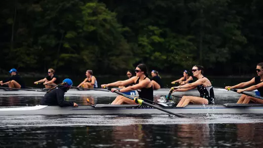 Varsity Eight practice on Lake Michie September 14
