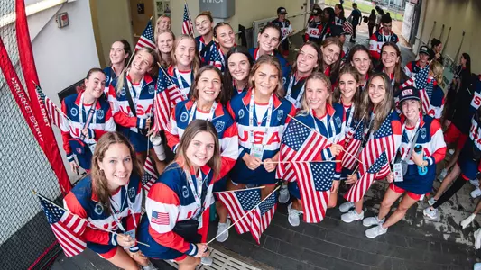 USA U20 National Team poses for a photo at the World Championship opening ceremony in Hong Kong.