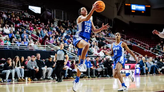 Taina Mair goes up for a layup at Boston College