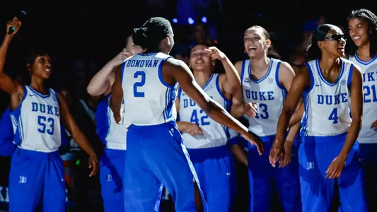 Duke WBB hyped during team intros