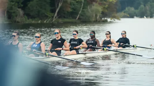 fall rowing practice on lake wheeler