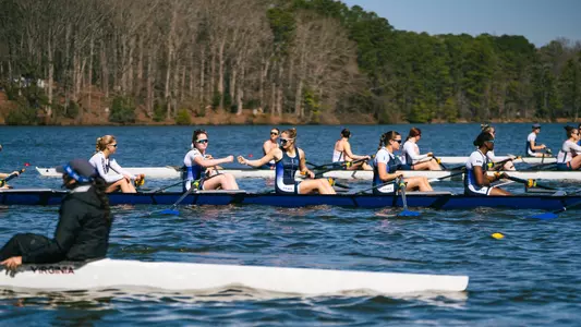 Noelle Fuchs Erin Temple Virginia scrimmage on Lake Wheeler