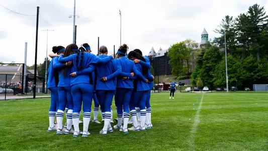 softball pregame huddle at Boston College May 8