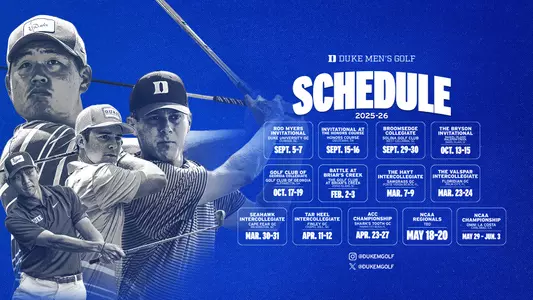 Duke Men's Golf Schedule Graphic