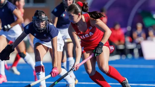 Macy Szukics with USA Field hockey against Mexico