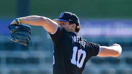Aidan Weaver pitches for Duke baseball