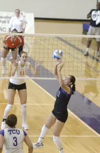 Nirelle Hampton recorded 41 assists, 15 digs and 11 kills for her first-career triple-double.