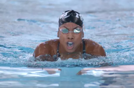 Senior Erica Tate is currently undefeated in the 50-free event