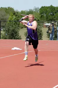 Sophomore Joe Brown set new conference and school records in the javelin Saturday at the Dr Pepper Invitational in Waco, Texas.