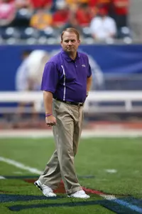 Head coach Gary Patterson meets with the media today