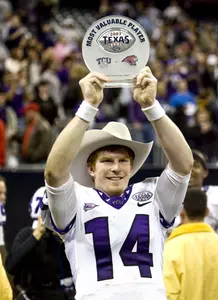 Rising sophomore quarterback Andy Dalton was named the Most Valuable Player in TCU's 20-13 Texas Bowl win over Houston.