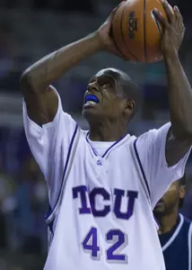 John Ortiz pulled down a game-high 12 rebounds for the Frogs.