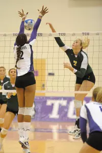 Kourtney Edwards had 14 kills and six blocks in the match.