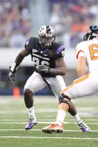 Defensive end Wayne Daniels had two sacks for the Horned Frogs in the 30-21 win over Oregon State.