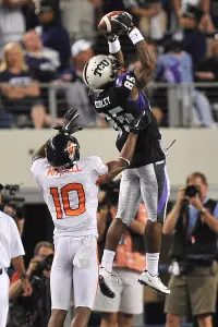TCU wide receiver Jeremy Kerley tied a career-high with six receptions in the 30-21 win over Oregon State.