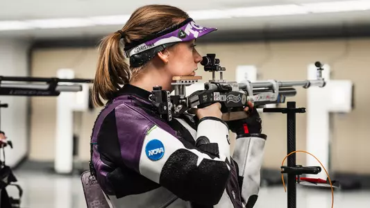 Christina Hillinger takes aim at the target.